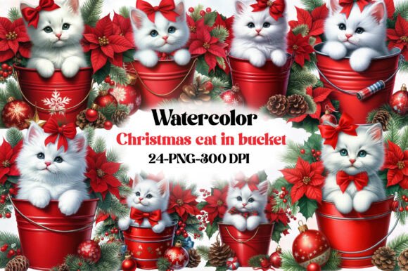 Christmas Cat in Bucket Clipart: A Designer’s Stitch Test