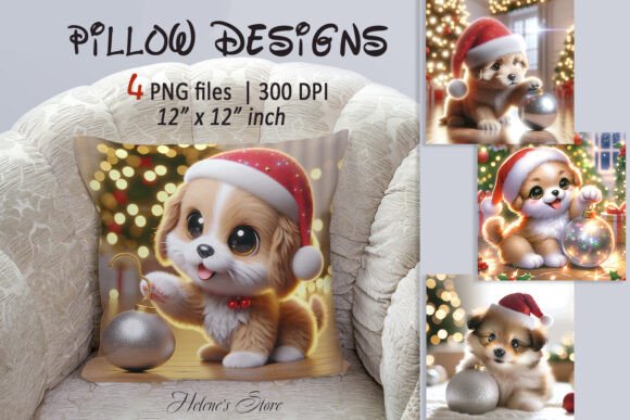 Christmas Cute Dogs Pillow Case Designs: A Designer’s Review of Seasonal Illustrations