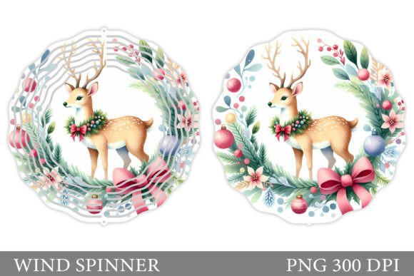 Christmas Deer Wind Spinner Sublimation: Premium Illustrations for Publishers