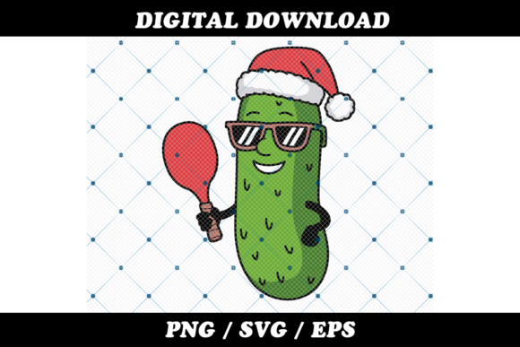 Christmas Pickle Character and Santa Hat Illustrations Review