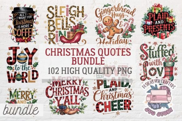 Christmas Quotes Bundle 102 PNG Signs: A Designer’s Review