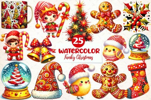 Cute Funky Christmas Clipart Bundle: A Seller’s Review of These Illustrations