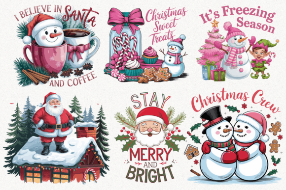 Cute Pink Christmas Sublimation Bundle: A Designer’s Review of Seasonal Illustrations