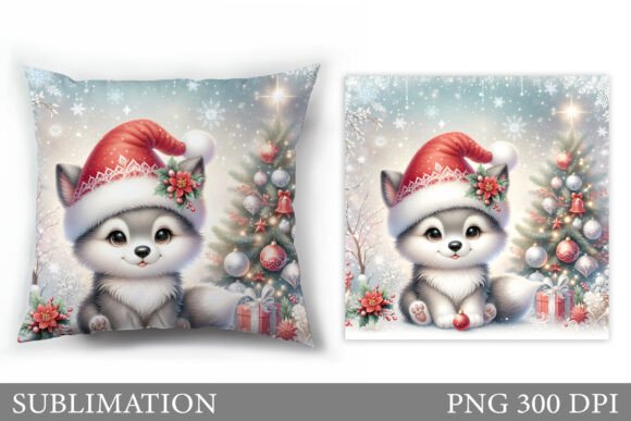 Cute Wolf Pillow. Christmas Pillow: A Fresh Take on Illustrations for Content Publishers