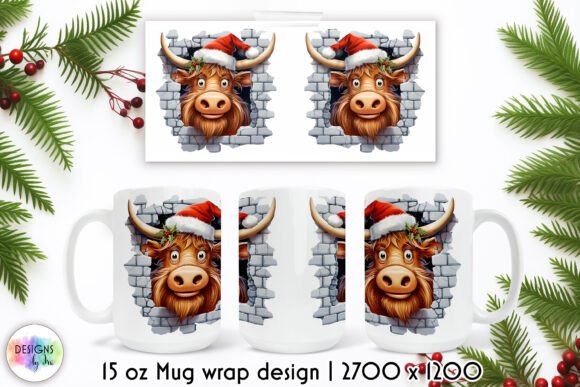 Funny Christmas Cow Mug Wrap Design: A Review for Illustrations