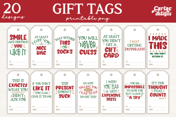 Funny Christmas Gift Tags Bundle: Playful Illustrations for Modern Blogs