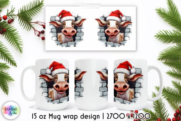 Funny Cow Christmas Mug Wrap Design: A Brand Designer’s Review of This Holiday Illustrations Asset