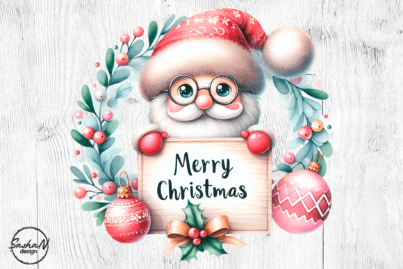 Merry Christmas Sublimation, Santa Png Illustrations