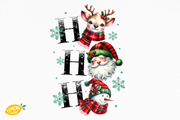 Plaid Christmas Hohoho PNG Sublimation in Illustrations