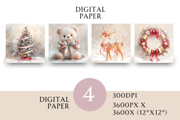 Square Pastel Pink Christmas Paper Review for Illustrations
