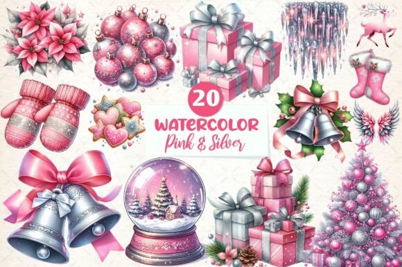 Watercolor Pink Silver Christmas: A Seller’s Review for Illustrations