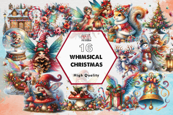 Whimsical Christmas Clipart PNG for Illustrations